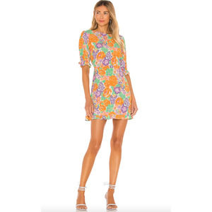 Faithfull The Brand Florence Crepe Mini Dress, Ade Floral Women's Size 8